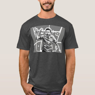 Khvicha Kvaratskhelia in grijswaarden T-shirt