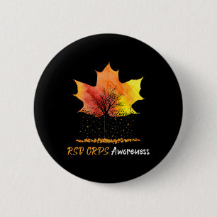 Ki Maple Leaf RSD CRPS Awareness Kostuum Sinaasapp Ronde Button 5,7 Cm