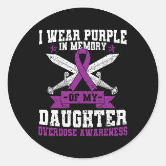 Ki Paars Ribbon Overdosering Bewustmakingskostuum Ronde Sticker