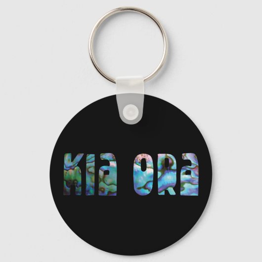 KIA ORA KIWI GREETING PAUA SLEUTELHANGER (Voorkant)