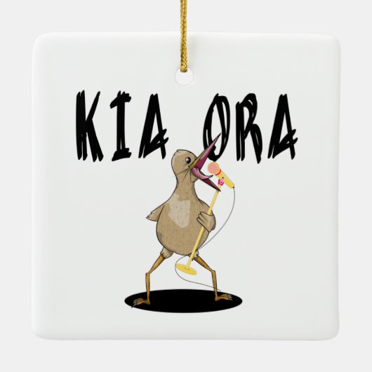 Kia Ora Kiwi Keramisch Ornament (Achterkant)