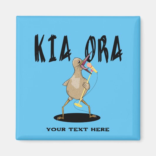 Kia ora Kiwi Maori Groet Magneet (Voorkant)