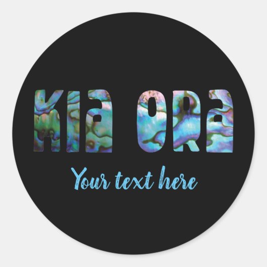 KIA ORA KIWI PAUA ROUND STICKER (Voorkant)