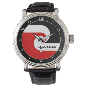 Kia Ora & Maori Flag Nieuw-Zeelandse mode/sport Horloge