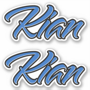 Kian Name Blue Autocollants Sticker Stickerset
