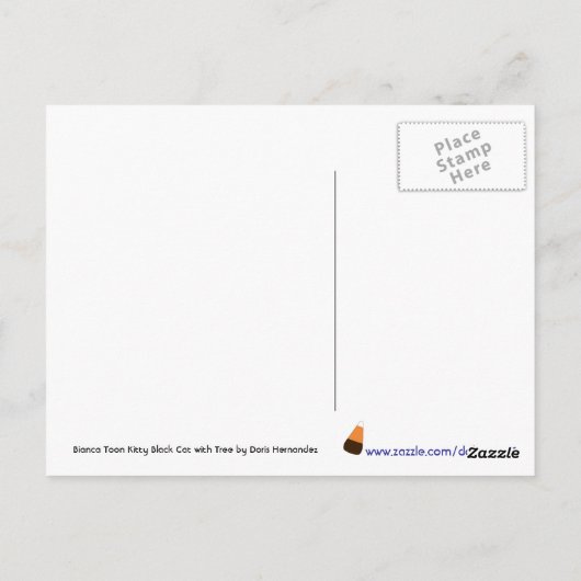 Kiara Toon Kitty Chat Noir Avec Carte Postale Arbr (Dos)