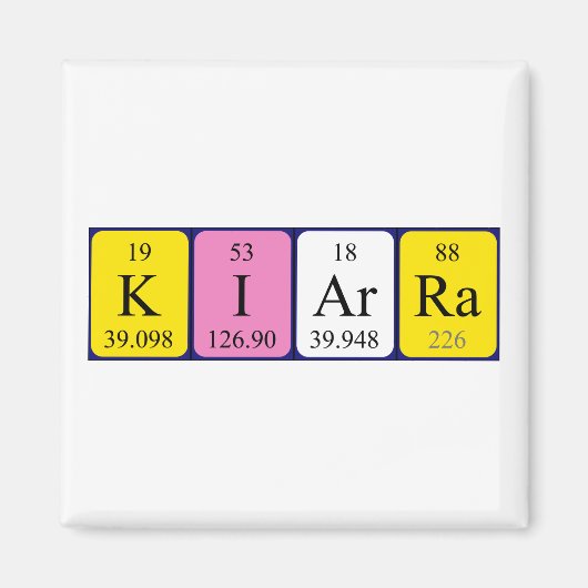 Kiarra periodiek table name magnet magneet (Voorkant)