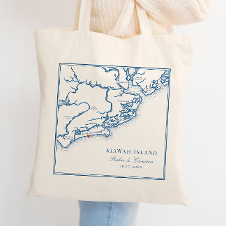 Kiawah Island SC Marine Blauwe Huwelijksgunst Welk Tote Bag