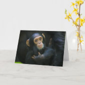 Kibale Chimpanzee - Carte de voeux pour nourrisson (Fleur jaune)