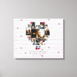 kic 18 Hartvormig fotocollage voor wifey Canvas Afdruk