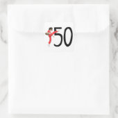 Kick 50 vierkante sticker (Tas)