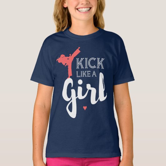 Kick als een meisje t-shirt (Voorkant)
