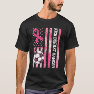 Kick Breast Cancer Awareness Soccer Pink Ribbon Su T-shirt