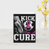 Kick For A Breast Cancer Awareness Nk Ribbon Socce Kaart (Gele Bloem)