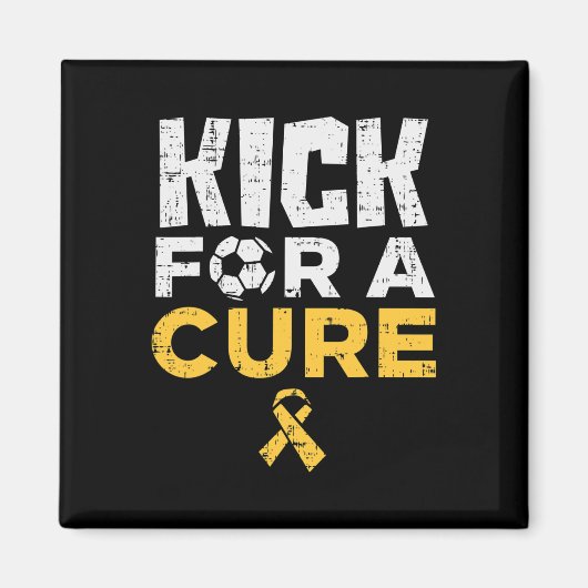 Kick for a Cure Soccer Childhood Cancer Awareness Magneet (Voorkant)