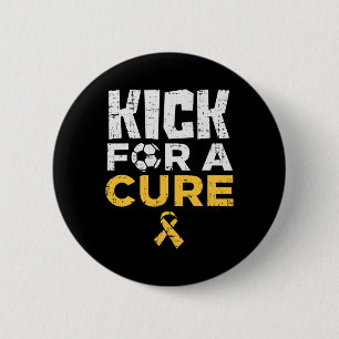 Kick For A Cure Voetbal Jeugd Kanker Bewustzijn  Ronde Button 5,7 Cm