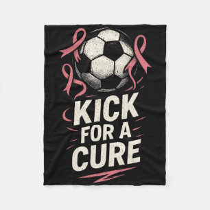 Kick For A Cure - Voetbal Steun Voor Borstkanker  Fleece Deken