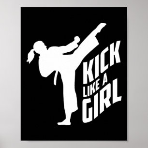 Kick Like A Girl-karate Kickboksen Meisje  Poster