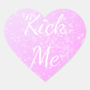 Kick me grappige, roze, roze grap sticker