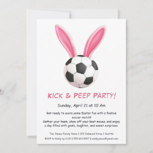 Kick & Peep Party - Invitation de football de Pâqu