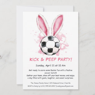 Kick & Peep Party - Invitation de football de Pâqu