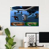 Kick Push (Skateboarden) Poster (Thuiskantoor)