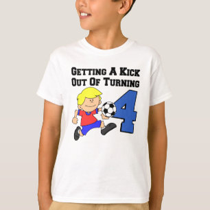 Kick uit het draaien van 4 voetbalspeler t-shirt