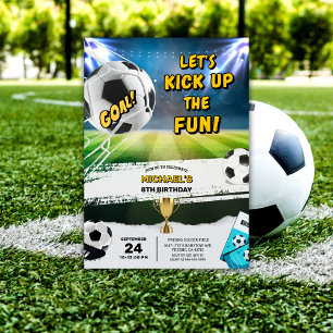Kick up wat leuke Voetbal Boys Verjaardagsfeestje Kaart