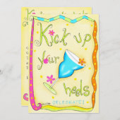 Kick Your Heels Invitation Jaune (Devant / Derrière)