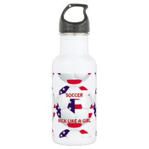 KICK ZOALS EEN MEISJE ~ Amerikaanse vlag met de na Waterfles