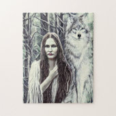 Kickapoo Indian Brujah White Wolf Legpuzzel (Verticaal)