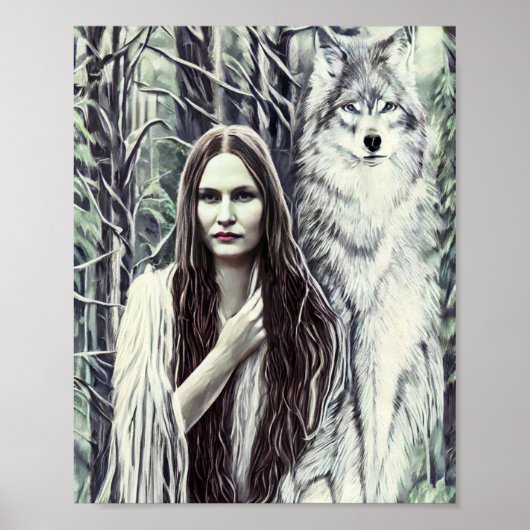 Kickapoo Indian Brujah White Wolf Poster (Voorkant)