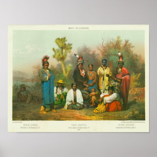 Kickapoo Indian Group, Casimiro Castro, 1864 Poster (Voorkant)
