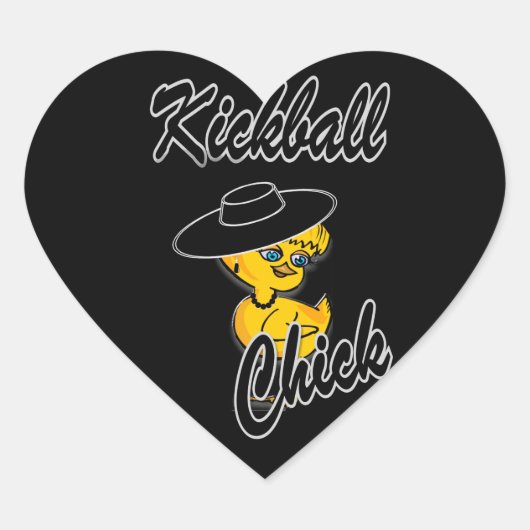 Kickball Chick #4 Hart Sticker (Voorkant)