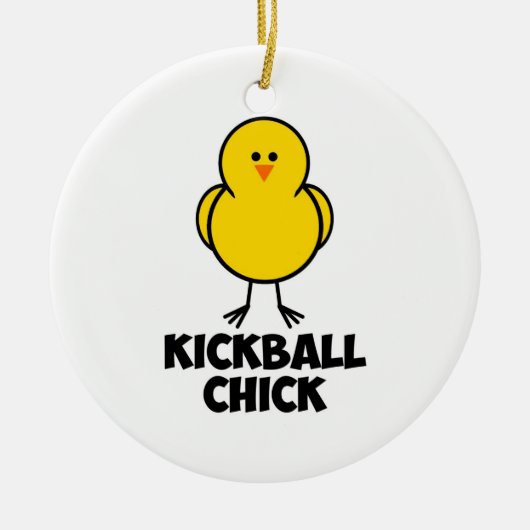 Kickball Chick Keramisch Ornament (Voorkant)