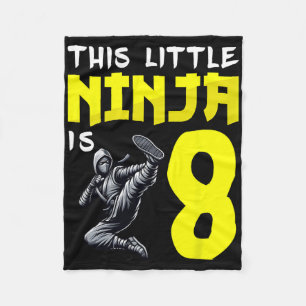 Kickbokende Ninja's Deze Kleine Ninja Is 8 Jaar Ou Fleece Deken