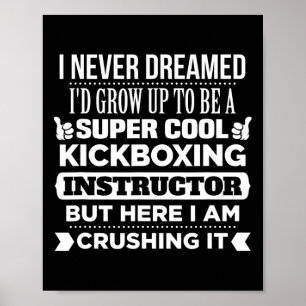 Kickboks instructeur T-shirt. Grappig Martial Art Poster