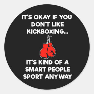 Kickbokscadeau - Grappige Slimme Kickbokser Ronde Sticker