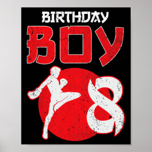 Kickboksen 8 Jaar Oude Verjaardag Mma Vechtkunst B Poster