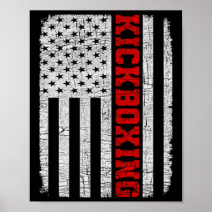 Kickboksen Amerikaanse Vlag 4 juli Patriottische G Poster