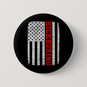 Kickboksen Amerikaanse Vlag 4 juli Patriottische G Ronde Button 5,7 Cm