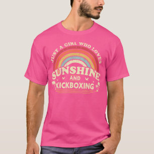 Kickboksen Een meisje dat houdt van zon en kickbok T-shirt