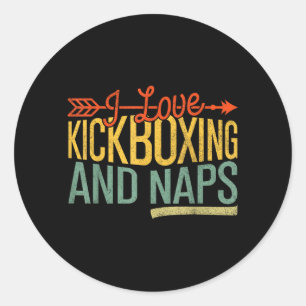 Kickboksen en dutjes leuk kickboksen vrouwen ronde sticker