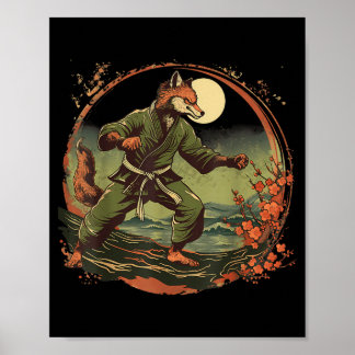 Kickboksen Fox Taekwondo Karate Mma Grappig Martia Poster