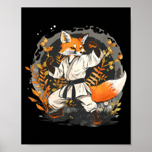 Kickboksen Fox Taekwondo Karate Mma Grappig Martia Poster