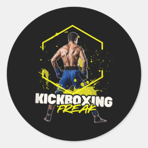 Kickboksen freak  ronde sticker