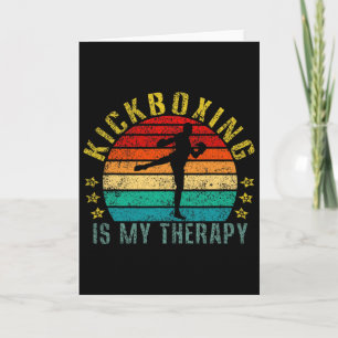 Kickboksen is mijn therapie Grappig Retro Kaart