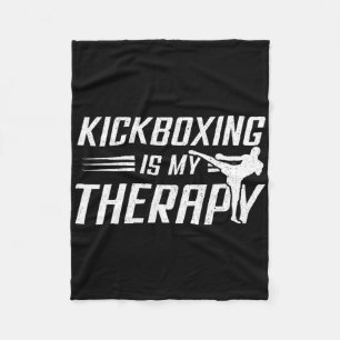 Kickboksen is mijn therapie kick boksen sport lief fleece deken
