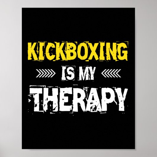 Kickboksen Is Mijn Therapie Kickbox Poster (Voorkant)
