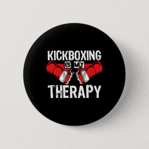 Kickboksen Is Mijn Therapie Mma Kickboksen Kickbok Ronde Button 5,7 Cm